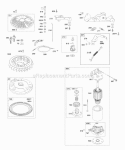 Controls Electric Starter Flywheel Governor Spring Diagram and Parts List for 407577-0308-E1  Briggs and Stratton Engine